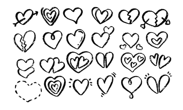 Vettore disegnato a mano heart doodle