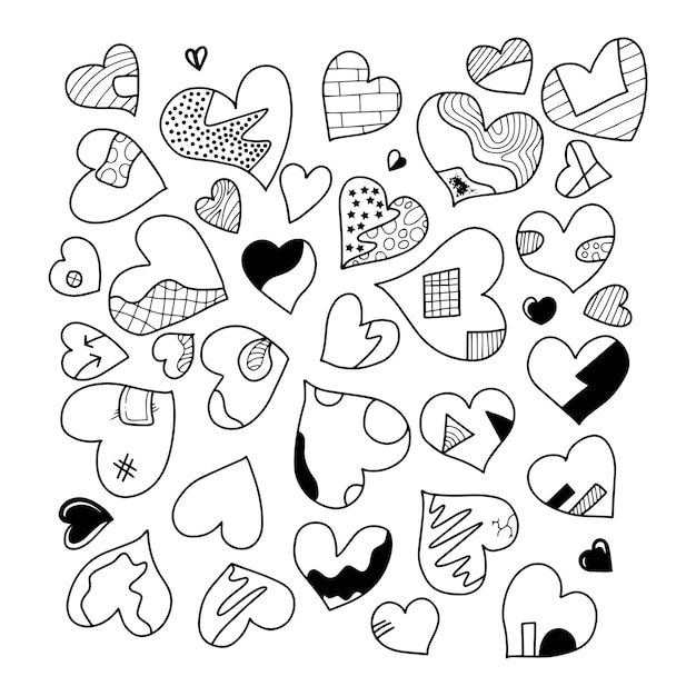 Heart doodle Love Vector Illustration