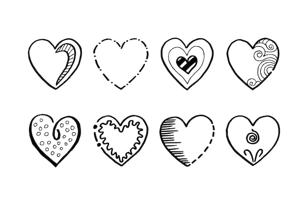 Heart doodle Love Vector Illustration