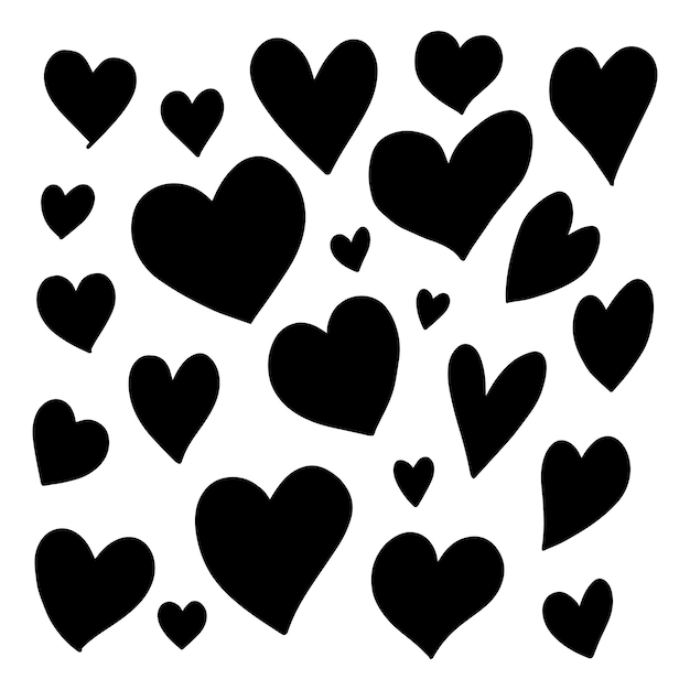 Сердце каракули Любовь векторные иллюстрации