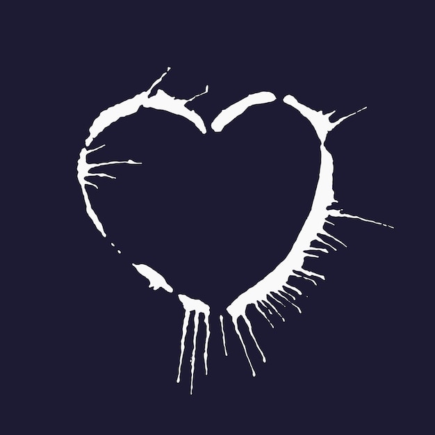 Heart drawn in ink and brush by hand vector illustration