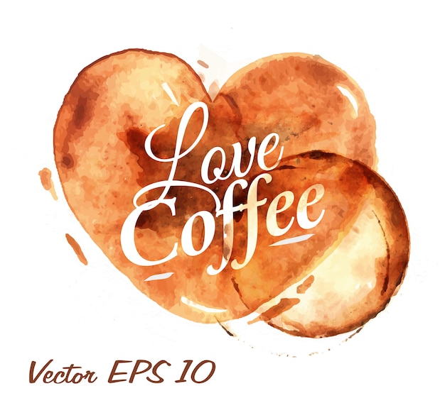 Cuore disegnato per amore caffè