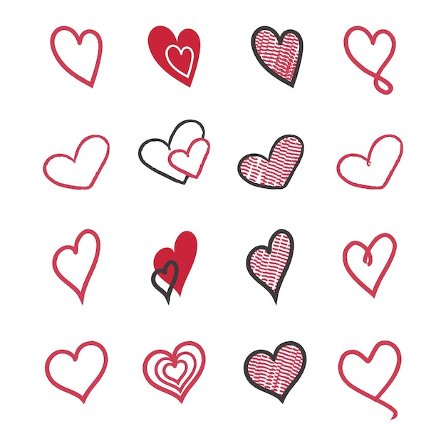 Vector heart elements vector