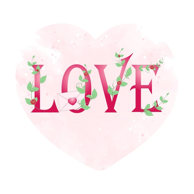 heart and flower valentine's day concept