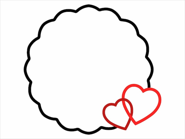 Vector heart frame background valentine day