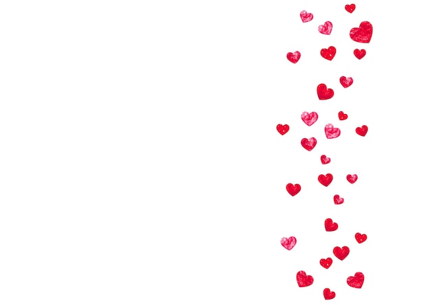 Вектор Фон рамки сердца с золотым блеском сердца день святого валентина вектор конфетти ручной обращается текстуры
