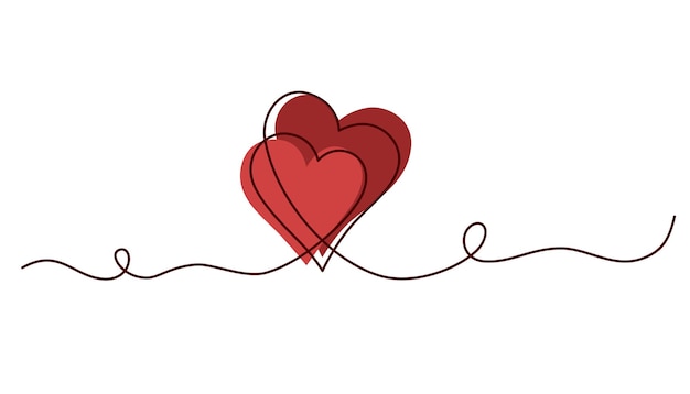 Сердце Концепция дружбы и любви Непрерывный рисунок линии Идеально подходит для печати открыток и векторной иллюстрации ко Дню Святого Валентина.
