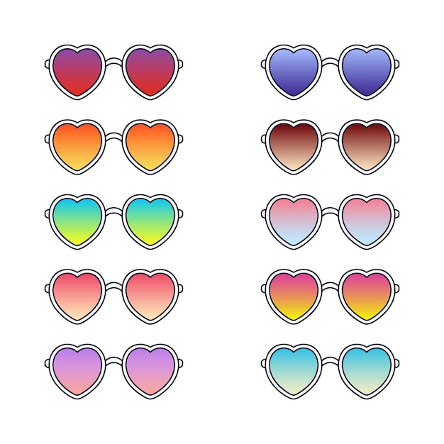 Heart glasses set