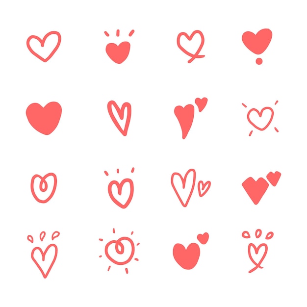 Heart hand drawn doodle vector illustration