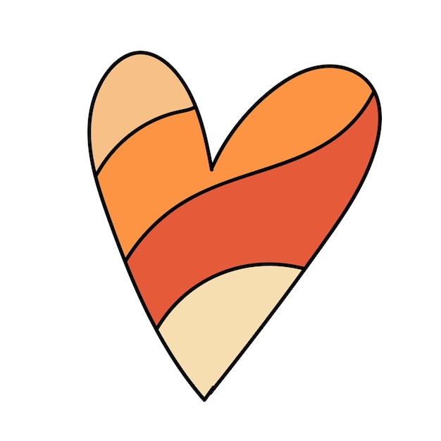 心の手描きのベクトル図です。愛のアイコン ライン スタイルの概念