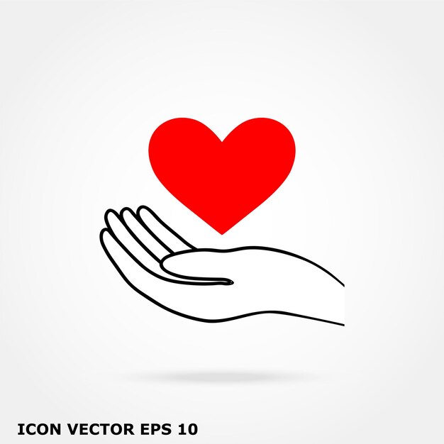 Vector heart hand