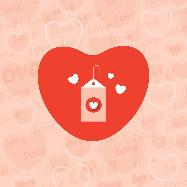 Heart hanging tag icon