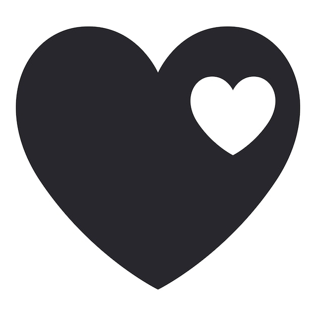 Сердце в сердце символ любви плоская икона клипарт