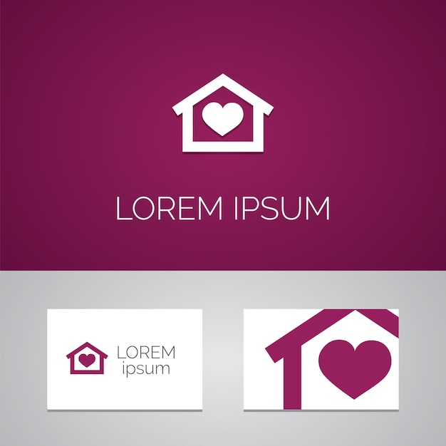 Heart home logo template icon