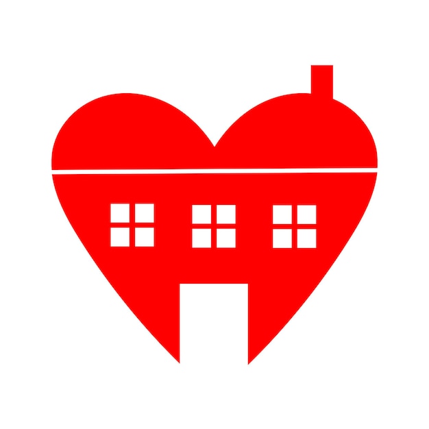 Vector heart house icon heart house sign symbol of love house