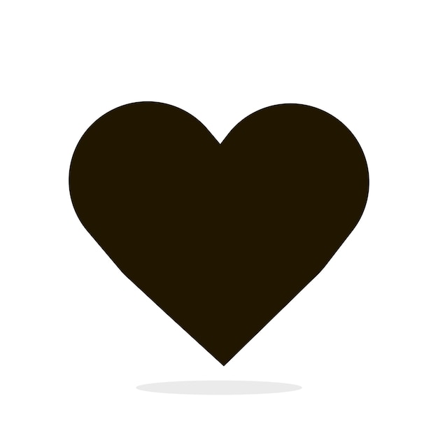 Vector heart icon. black chocolate heart vector eps.10