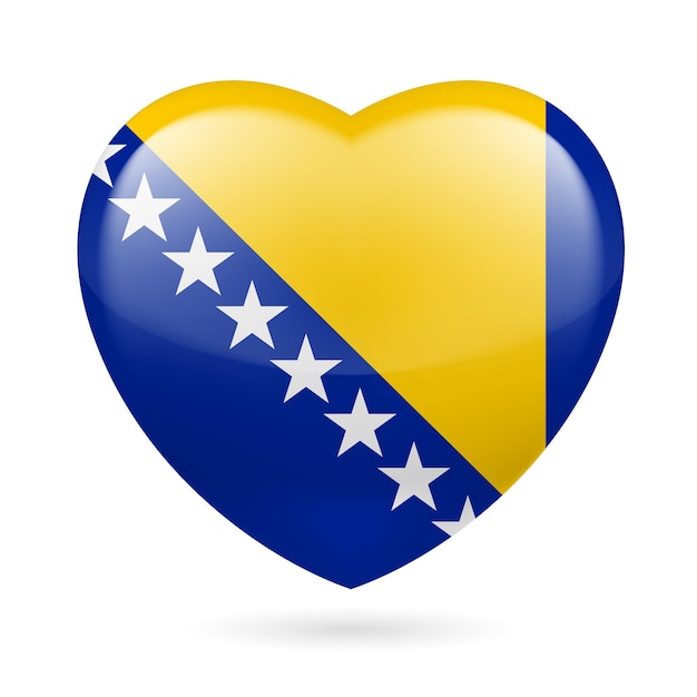 Vettore icona del cuore della bosnia ed erzegovina