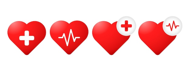 heart icon collection illustration design healthcare themed design icon