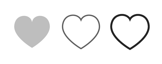 Heart icon collection. Live stream video, chat, likes. Social media.