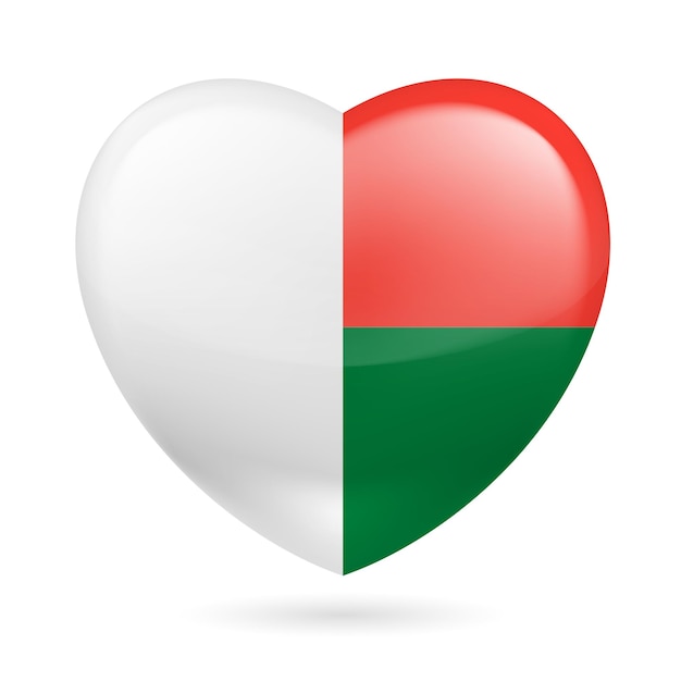 Vector heart icon of madagascar