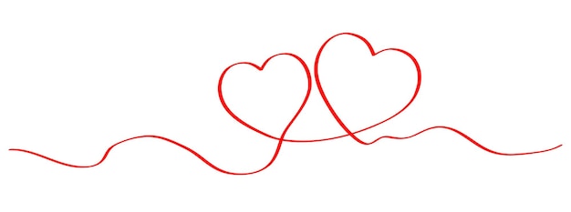 Heart icon Red heart shape in flat linear design Vector illustration