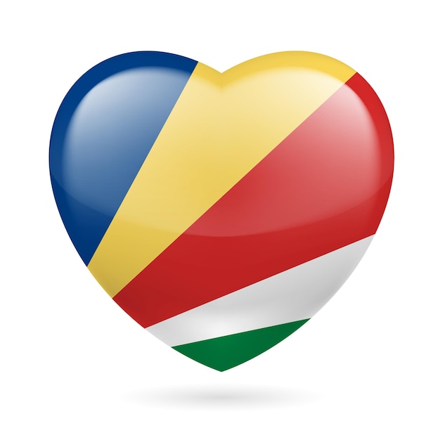 Vector heart icon of seychelles