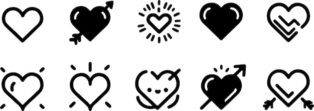 Heart Icon Vector Set