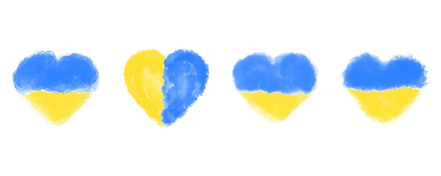 Vector heart icon with colors of ukrainian flag