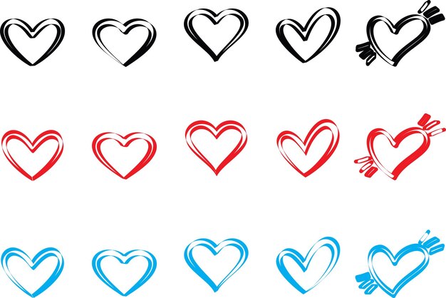 Illustrazione del cuore icona del design del cuore piatto moderno piatto segno d'amore di san valentino simbolo per il design del sito web