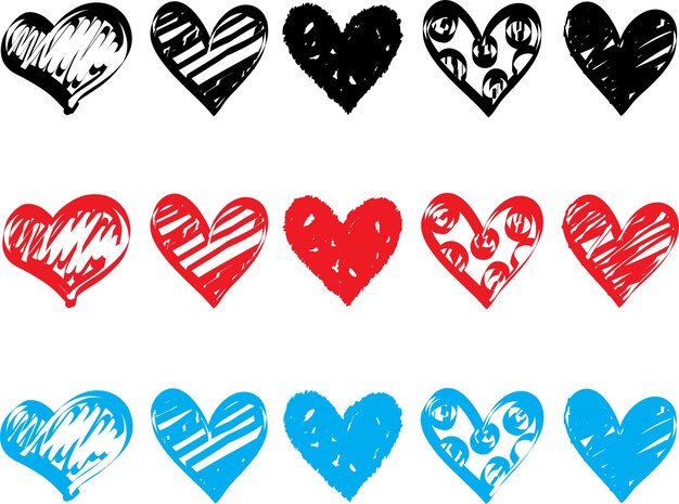 Illustrazione del cuore icona del design del cuore piatto moderno piatto segno d'amore di san valentino simbolo per il design del sito web