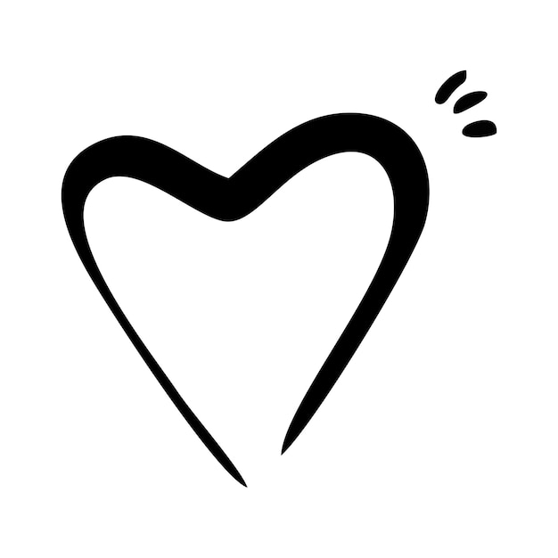 Vector heart is a black icon