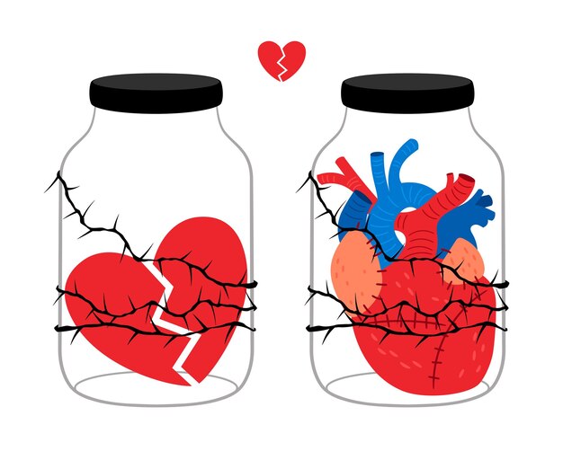 Heart in jar concept