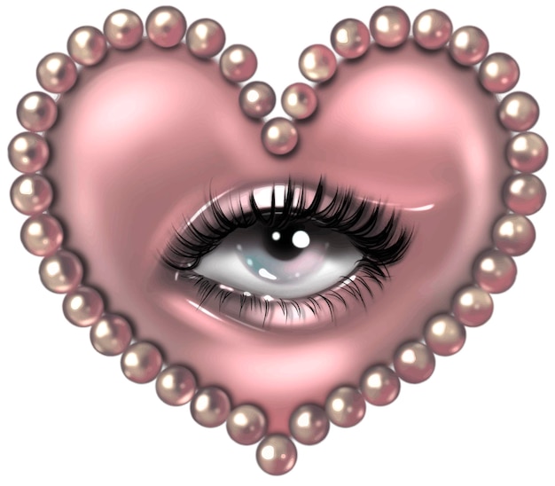 Heart Jewellery with pretty eye. Sweet Valentine.