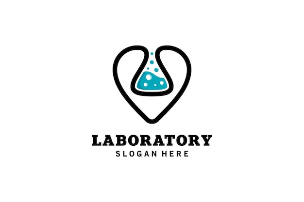 Heart lab logo design creative lab icon symbol vector illustration