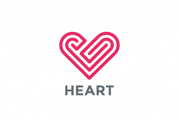 Heart Labyrinth Logo lineaire stijl