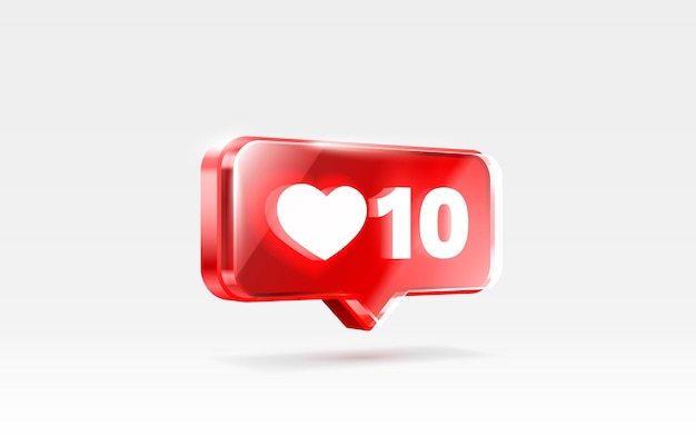 Heart  like icon sign follower d banner love post social media vector