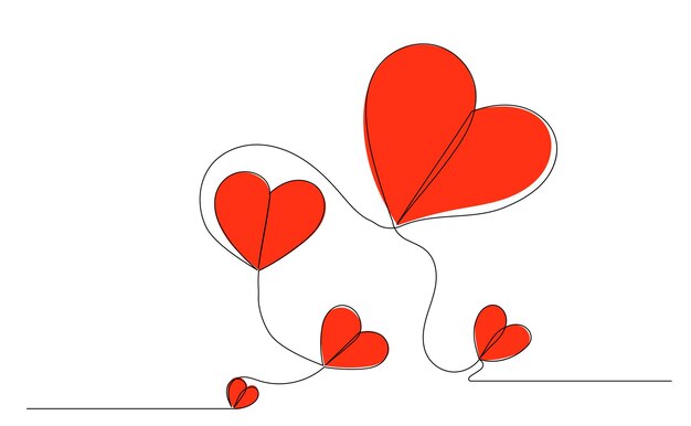 heart line drawing sketch vector