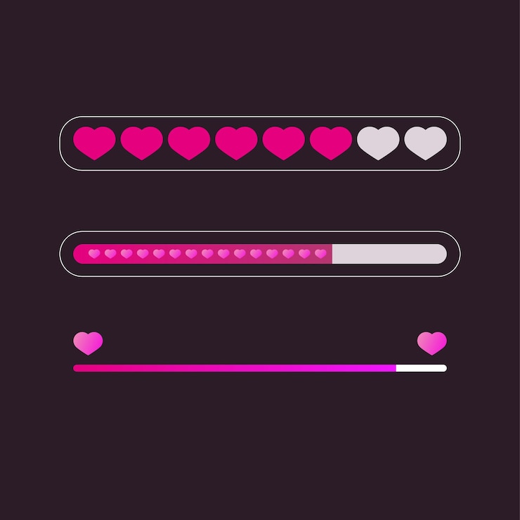 Vector heart loading set