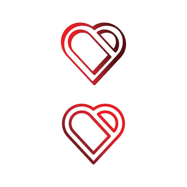 ハートのロゴとbeautylovevectorアイコンバレンタインとロマンチックなイラストデザインテンプレートシンボル