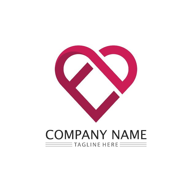 Heart logo and Beauty Love Vector icon illustration design Template symbol