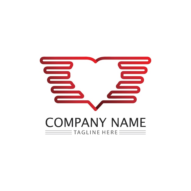 ハートのロゴとBeautyLoveVectorアイコンバレンタインとロマンチックなイラストデザインテンプレートシンボル