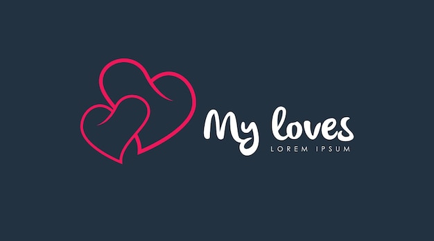 Heart Logo Concept Vector Isolated in Dark Background