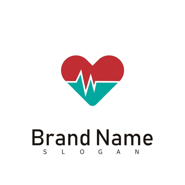 Vector heart logo design symbol medical care