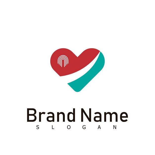 Heart logo design symbol medical care