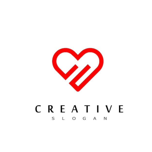 Heart logo design symbol red