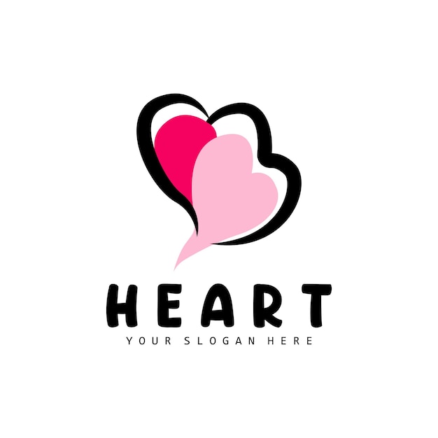 Logo del cuore love design modello di illustrazione dell'icona del cuore dell'amore del vettore di san valentino