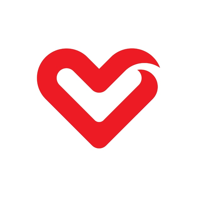 Heart logo love medical and charity design vector template