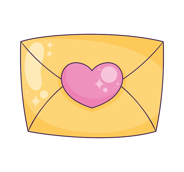 Vector heart love in envelope