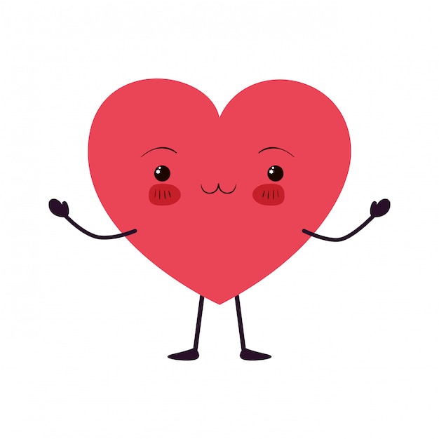 Vector heart love kawaii character