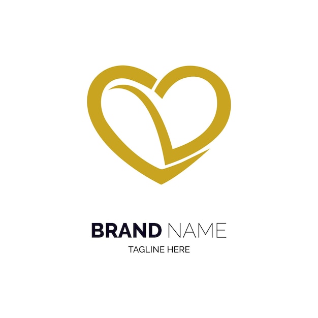 heart love logo template design vector for brand or company and other